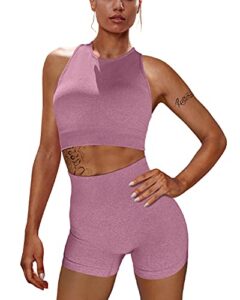 oys workout sets for women 2 piece outfits seamless high waisted yoga shorts running sports bra clothes