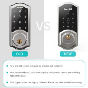 WiFi Smart Locks Deadbolt with Keypad, Hornbill Keyless Entry Digital Front Door Lock with Gateway Hub, Bluetooth Electronic Touchscreen Auto Code Lock Work with Alexa,Free App Control for Home Office