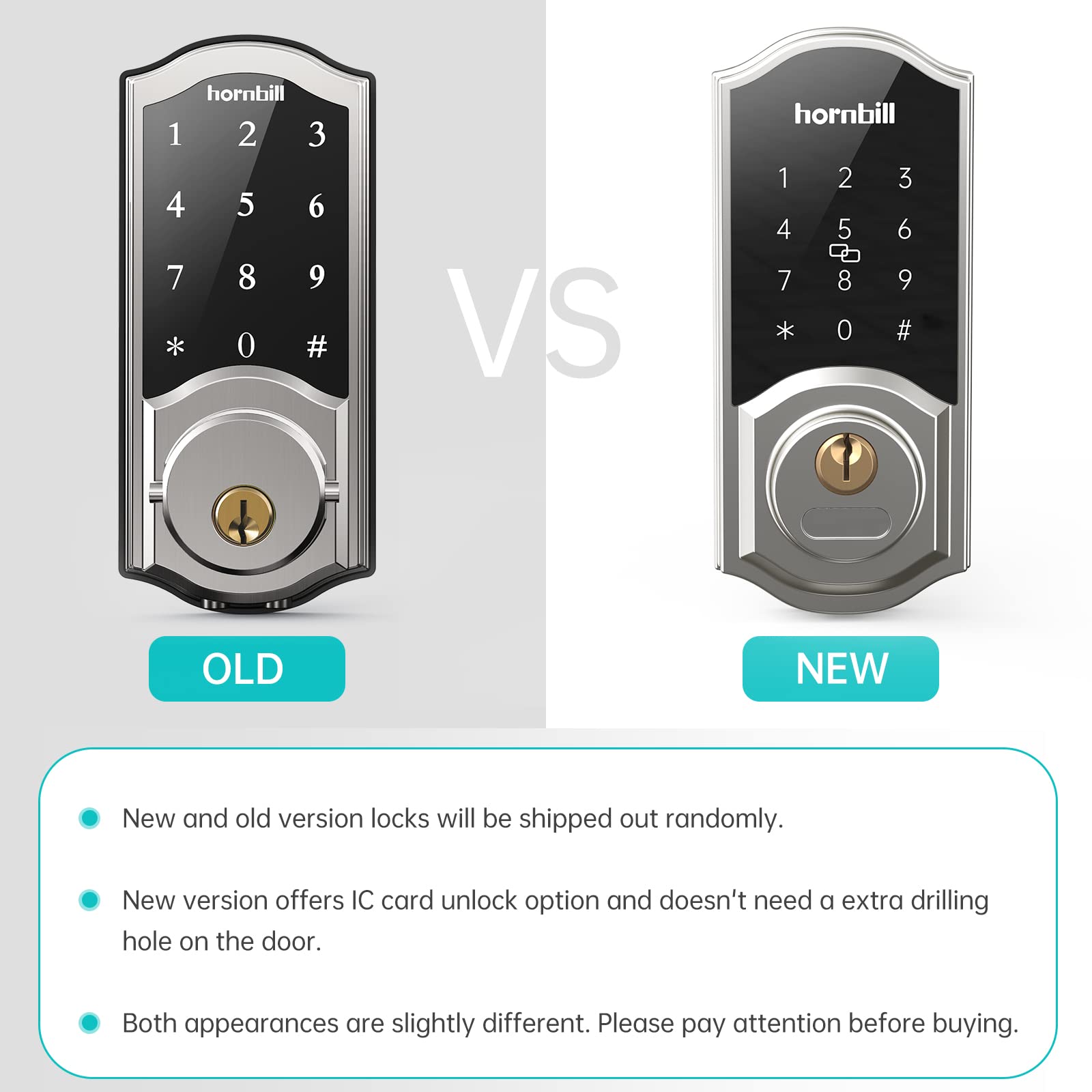 WiFi Smart Locks Deadbolt with Keypad, Hornbill Keyless Entry Digital Front Door Lock with Gateway Hub, Bluetooth Electronic Touchscreen Auto Code Lock Work with Alexa,Free App Control for Home Office