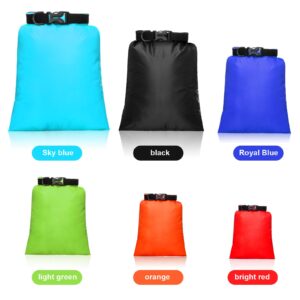 Waterproof Dry Bag Set 15 L+ 8 L +5 L+4 L+3 L+ 2 L Lightweight Sacks and Long Adjustable Shoulder Strap for Kayaking, Rafting, Boating, Hiking, Camping (Colorful, 6 Pcs)