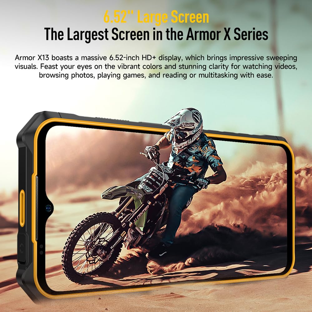 Ulefone Rugged Smartphone Unlocked Armor X8 2022 (4GB+ 64GB) Android 11 Octa-core Mobile Phone, 13MP Four Camera 5.7 inch HD+ Screen 5080mAh Battery, Dual SIM Waterproof Smartphones Unlocked for US