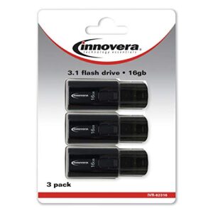 innovera 82316 16 gb usb 3.0 flash drive (3/pack)