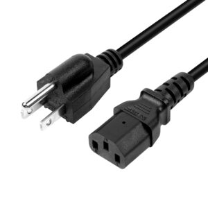 ac power cord for samsung lg panasonic dynex philips toshiba lcd tv 6ft universal 3 prong computer power cord replacement [ul listed]