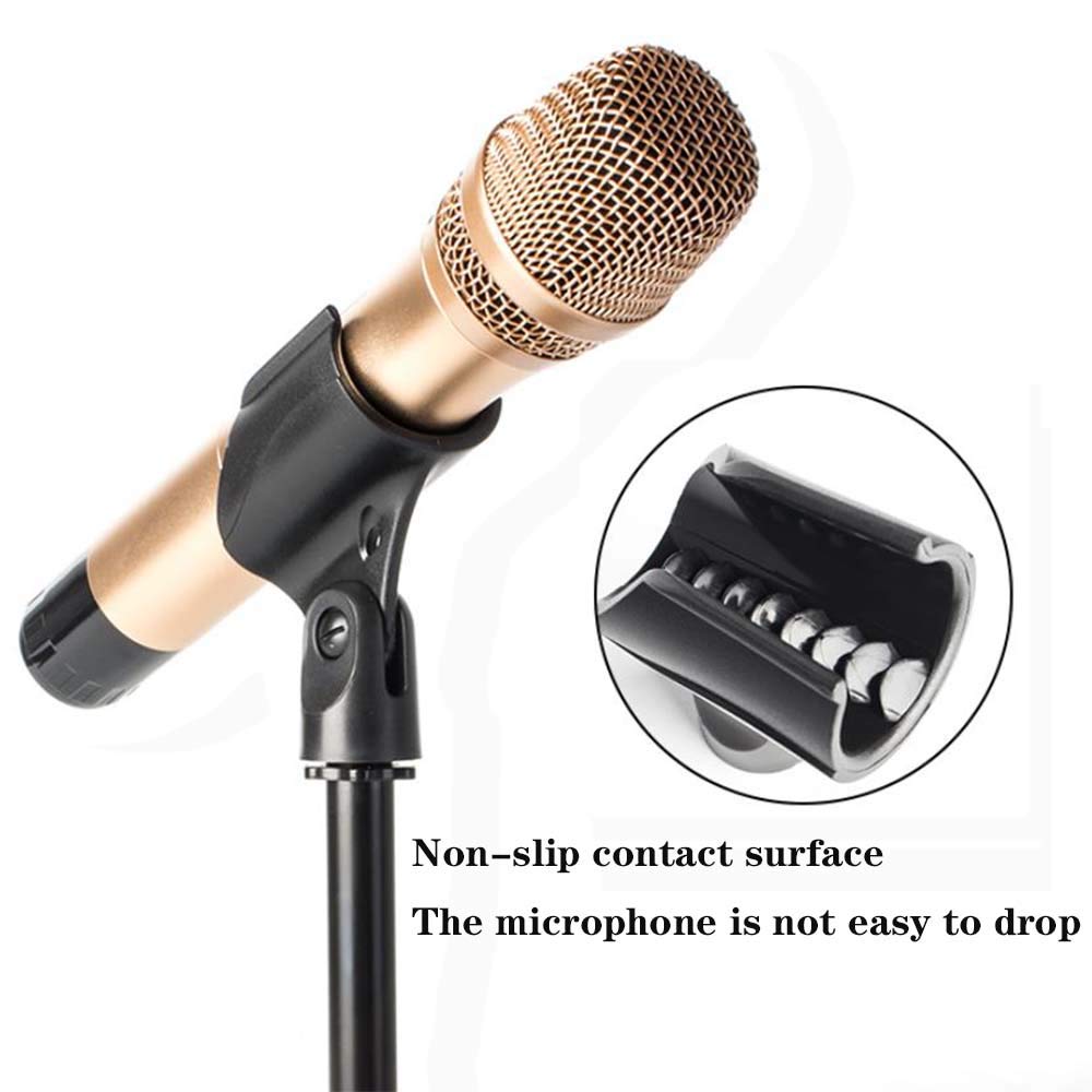2 Pack Universal Microphone Clip Holder, Microphone Clips with 5/8" Male To 3/8" Female Nut Adapter, for Larger Handle Microphones(Comes with 2 Microphone Cover)