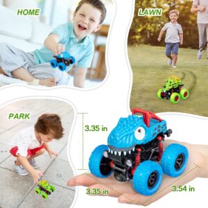 LODBY Dinosaur Toys for 2 3 4 5 Year Old Boys , Pull Back Vehicles Toys Monster Truck for Toddler Boys Age 2-4-6, Dino Cars for Kids 3-5 Year Old Christmas Birthday Gifts