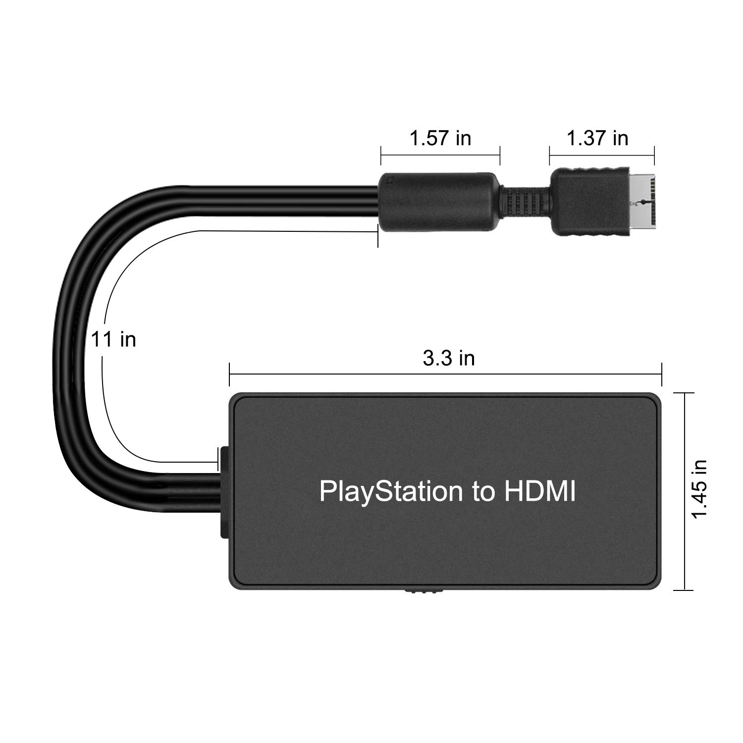 Azduou PS2 to HDMI Adapter PS2 HDMI Cable PS2 to HDMI Converter Support HDMI 4:3/16:9 Switch, Works for Playstation 1/Playstation 2 and PS3. PS1 Adapter Converter PS2 HDMI Adapter