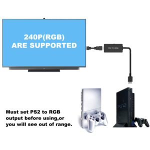 Azduou PS2 to HDMI Adapter PS2 HDMI Cable PS2 to HDMI Converter Support HDMI 4:3/16:9 Switch, Works for Playstation 1/Playstation 2 and PS3. PS1 Adapter Converter PS2 HDMI Adapter