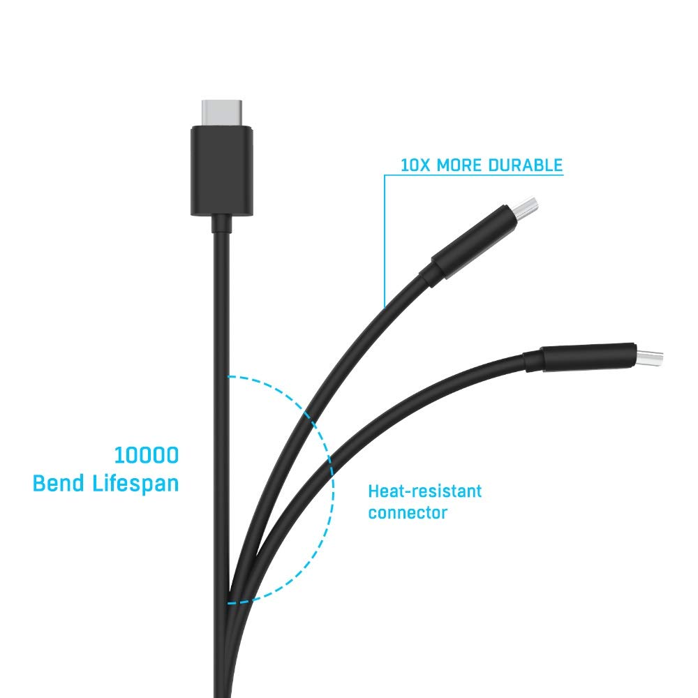 JOYTORN Charger Cable for PS5 DualSense,Dual USB-C Charge & Play Cable for PS5 Controller/Xbox Series X-Xbox One Core Controller/Switch Wireless Controller-10FT