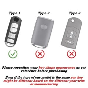 Xotic Tech Blue Soft TPU Key Fob Shell Skin Cover, Compatible with Mazda 3 5 6 8 CX-30 CX3 CX5 CX7 CX9 MX5 Miata Smart Keyless Entry Key