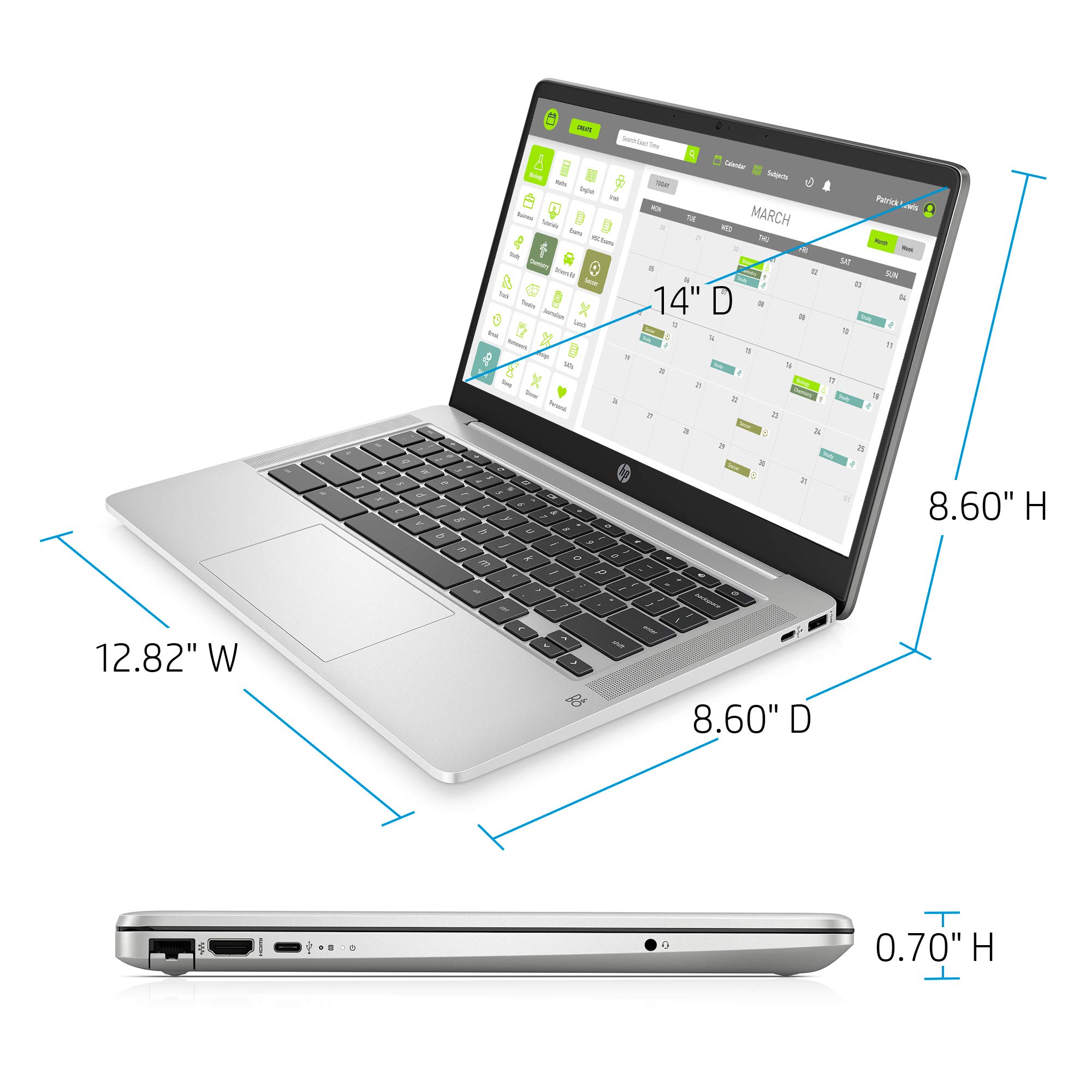 HP 2020 Flagship 14 Chromebook Laptop Computer 14" HD SVA Anti-Glare Display Intel Celeron N5000 Processor 4GB DDR4 64GB eMMC Backlit WiFi Webcam Chrome OS