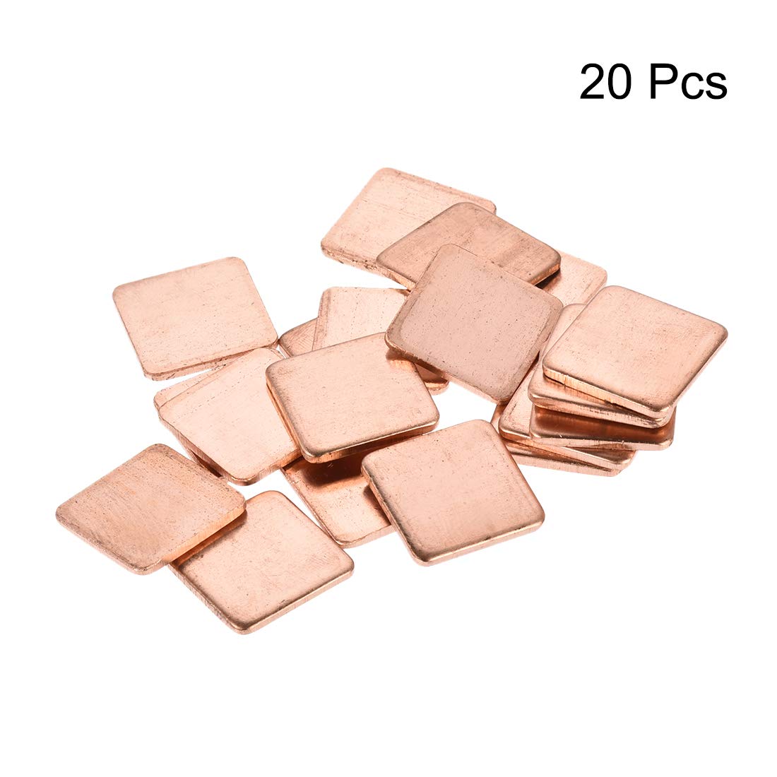 uxcell Flat IC Chipset Thermal Copper Heatsink for CPU GPU 15 x 15 x 1.5mm 20pcs