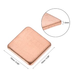 uxcell Flat IC Chipset Thermal Copper Heatsink for CPU GPU 15 x 15 x 1.5mm 20pcs