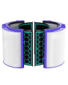 tp04 filter replacement compatible with dyson tp04 / hp04 / dp04 air purifier, 360 combi glass hepa carbon filter