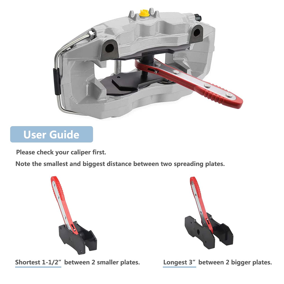 CNWOOAIVE Brake Caliper Ratchet Tool Car Ratcheting Caliper Piston Spreader Press Tool