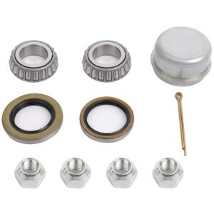 ECCPP Boat Trailer Hub Kit 4 Bolt 1-1/16 L44649 Silver Tapered Spindle Galvanized 2,000 Lbs Axle Kit