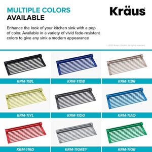 Kraus KRM-11RD Kore Multipurpose Over-Sink Roll-Up Dish Drying Rack, Colander and Trivet, Red