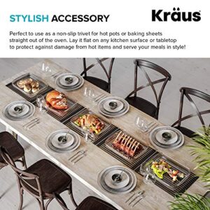 Kraus KRM-11RD Kore Multipurpose Over-Sink Roll-Up Dish Drying Rack, Colander and Trivet, Red