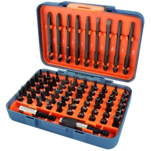 korr tools kibpp022 71pc security bit set phillips, square recess, slotted, pozi lock, torx, torx tamper, hex tamper, tri-wing, spanner, torq-set, clutch, spline specialty driver bits