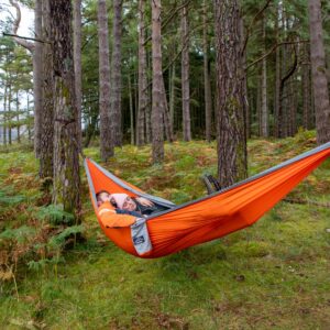 Nevis Outdoor Camping Hammock for Two People - Holds up to 500lbs - with Adjustable Tree Straps, Heavy Duty Aluminium Carabiners and Integrated Carrying Pouch. A Must-Have Camping Accessory