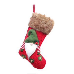 alipher christmas stocking knitted gnome stockings handmade hanging stocking christmas tree pendant xmas decoration gift bag for home décor (red)