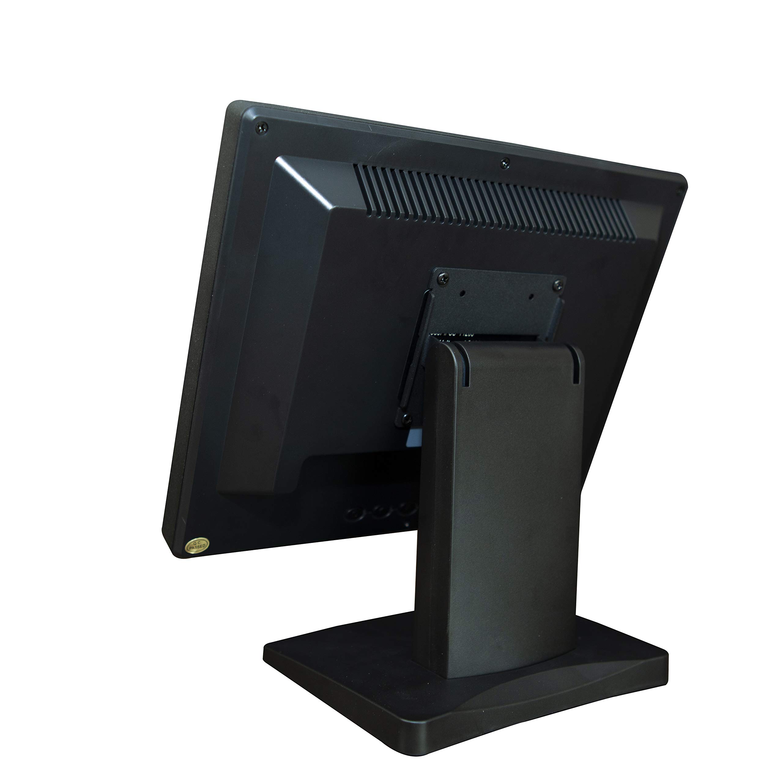 12-Inch Capacitive Multi-Touch POS TFT LED Touchscreen Monitor, True Flat Seamless Design with Adjustable POS Stand for Retail Restaurant, HDMI & VGA Inputs, High Resolution 1024 x 768