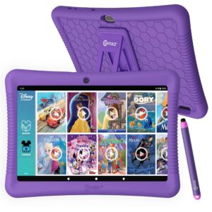 contixo kids tablet k102-10-inch hd, ages 3-7 toddler tablet, parental control, android 10, 64gb, wifi, learning tablet for children with disney e-book pre-installed, kid-proof case, purple