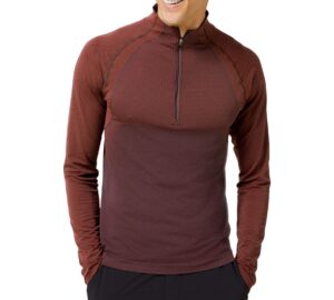 lululemon mens metal vent tech 1/2 zip long sleeve shirt (magma/sequoia, xxl)