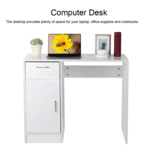 Thaweesuk Shop White Computer Desk PC Laptop Table Study Workstation Home Office w/Drawer Furniture New Particle Board 35.4" L x 15.74" W x 29.5" H