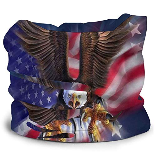 US Eagle Neck Gaiter, Eagle Face Mask Cooling Breathable Lightweight Sun Wind-proof Reusable Hiking Face Mask Cover UV Neck Gaiters For Men Cycling Running Hiking Motorcycle Fishing Outdoor Sport