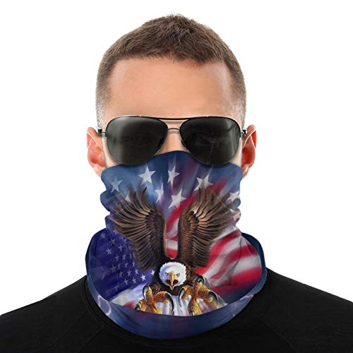 US Eagle Neck Gaiter, Eagle Face Mask Cooling Breathable Lightweight Sun Wind-proof Reusable Hiking Face Mask Cover UV Neck Gaiters For Men Cycling Running Hiking Motorcycle Fishing Outdoor Sport