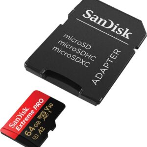 SanDisk 64GB Micro SDXC Memory Card Extreme Pro (2 Pack) Works with GoPro Hero 9 Black Action Camera U3 V30 4K Class 10 (SDSQXCY-064G-GN6MA) Bundle with 1 Everything But Stromboli TF & SD Card Reader