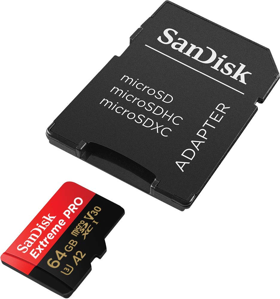 SanDisk 64GB Micro SDXC Memory Card Extreme Pro (2 Pack) Works with GoPro Hero 9 Black Action Camera U3 V30 4K Class 10 (SDSQXCY-064G-GN6MA) Bundle with 1 Everything But Stromboli TF & SD Card Reader