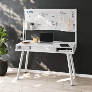 Techni Mobili Study Computer Storage & Magnetic Dry Erase White Board Home Office Desk