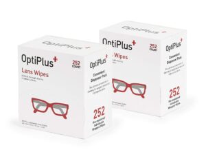 optiplus eyeglass lens wipes l pre-moistened l cleaning wipes for glasses, computer & laptops screens, smart phones, optical lens, goggles, and watch screen l quick-dry & scratch-free | 504 count