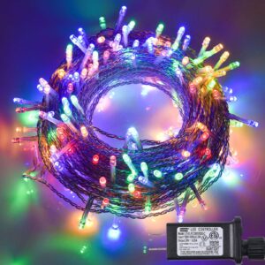 32.8ft 100 led indoor/outdoor fairy string lights plug in, waterproof christmas lights with 8 lighting modes for bedroom, wedding, party, garden, christmas tree decoration