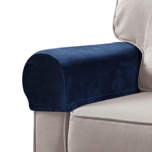 soft stretch plush armrest covers, stretch armrest covers for chairs sofas, couch arm covers, furniture protector armchair slipcovers for recliner, set of 2