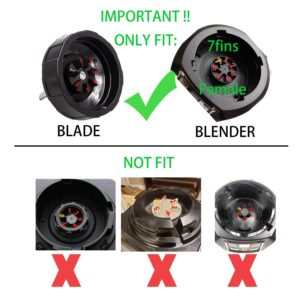 Replacement Parts For Ninja Blender - 7 fins Blender Blade Plus Two Replacement Blender Cups For Nutri Ninja Auto iQ BL682-30 BL642-30 BL450-30 BL482-30 BL687CO-30 ect