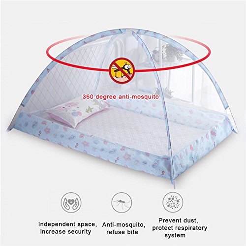 Rrut Baby Safety Net Tent, Premium Baby Bed Canopy Netting Cover Mesh Nursery Mosquito Net - Stylish and Sturdy Infant Crib Tent Net - Protect Your Baby from Falls or Bites Yellow 90CM×120CM