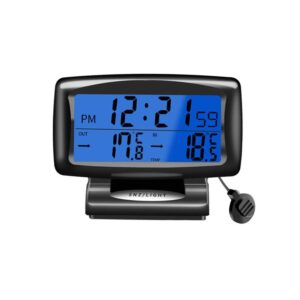 car digital clock thermometer, multi-functional car dashboard thermometer with backlight display mini car clock thermometer monitor for indoor and outdoor