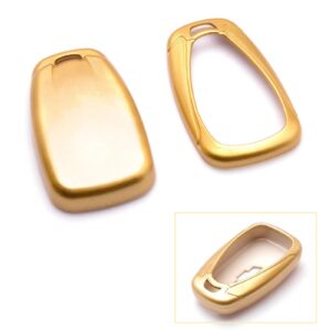 xotic tech glossy gold smart remote key fob shell cover compatible with chevy malibu camaro cruze spark bolt (fits: 3/4/5-button)