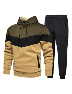 tebreux men's/women's jogging tracksuit 2 piece athletic outfit hoodie sports sweatsuit pullover suit sets green l