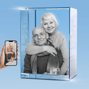 personalized 3d crystal photo, picture cube idea gift with your own photo, customized birthday, wedding memorial, mother's day, couples gift for women, wife, her, husband, men - small portrait