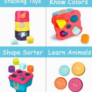 KIMI HOUSE 15 Pieces Stack Up Cup Toys, Early Development Toys, Stacking, Nesting, Sorting Cups and Rattle Shaker for Infants, Toddlers, Boys, Girls, Kids