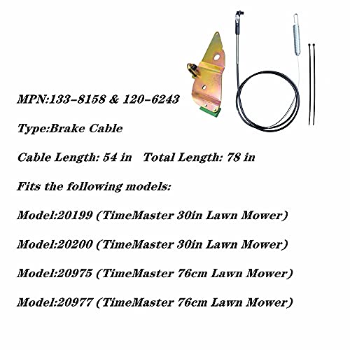 Huthbrother 133-8158 Brake Cable BBC Arm Kit for Replace Toro Cable 120-6243, for TimeMaster 30inch Lawn Mower 20199, 20200, 20975, 20977.