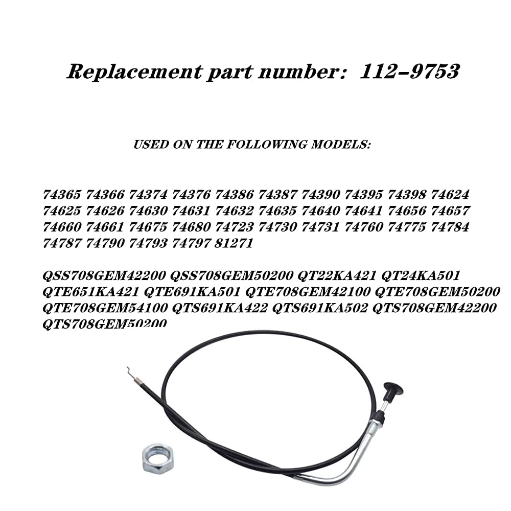 Huthbrother 112-9753 Choke Cable Compatible with Toro Timecutter Lawn Mower 74365 74366 74374 74386 74387, Z4235 MX4260 SS5000 Zero Turn Mower Part