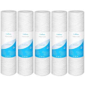 lafiucy 50 micron 10" x 2.5" string wound sediment water filter cartridge,5 pack,whole house sediment filtration, universal replacement for most 10 inch ro unit