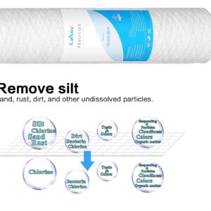 Lafiucy 50 Micron 10" x 2.5" String Wound Sediment Water Filter Cartridge,5 Pack,Whole House Sediment Filtration, Universal Replacement for Most 10 inch RO Unit