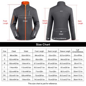 KUTOOK Hiking Jacket Women Running Cycling Jackets for Women Thermal Fleece Lined Reflective Gray X-Small