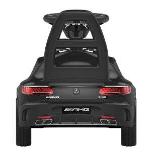 Ride-on Toy, Licensed Mercedes-Benz AMG Baby Racing Car, 3in1 Walker, Toddler Gliding Scooter, Pulling Cart with Sound & Light, Black