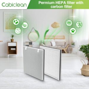 Cabiclean 2 Pack VA-EE004 True HEPA Replacement Filter for VAVA VA-EE004 and LEVOIT Vital 100 Air Purifier, Part# Vital 100-RF